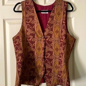 Beautiful gold and red paisley vest.